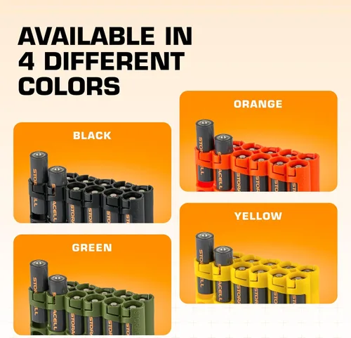 Miniatura 5 de Storacell AA-12 Organizador de almacenamiento de baterías y dispensador (paquete de 2), verde militar, capacidad para 12 pilas AA (no incluidas)