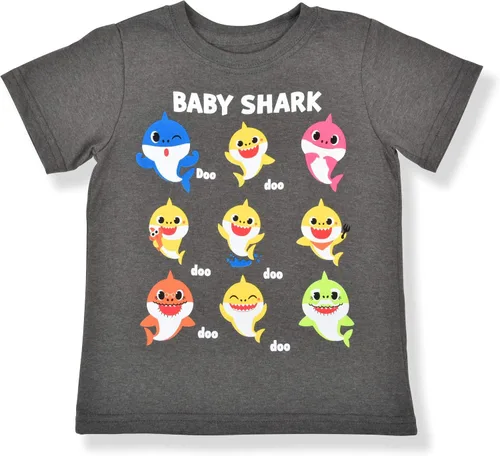 Miniatura 2 de Nickelodeon Baby Shark - Conjunto de camiseta y pantalones cortos para niños pequeños, azulnegro o grisazul o grisnaranja o grisnegro