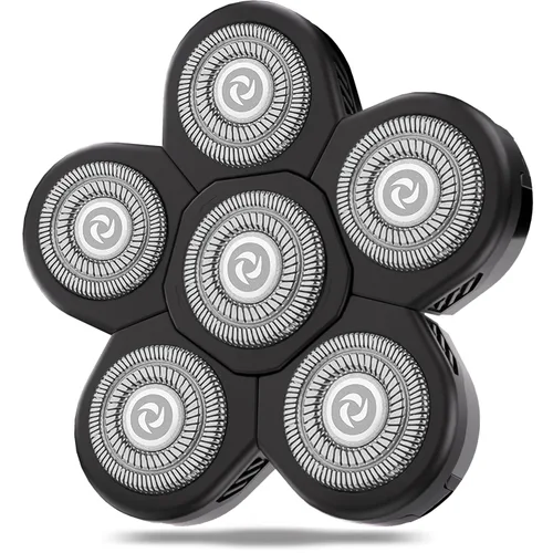Miniatura 12 de Cabezales de repuesto para afeitadora de cabeza magnéticas, 7 cuchillas de repuesto compatibles con Freebird Shaver y otras marcas (plateado6)