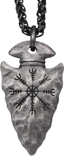 HAQUIL Joyería vikinga collar con colgante de talismán vikingo de acero inoxidable de hierro forjado antiguo regalo de joyería vikinga para hombres
