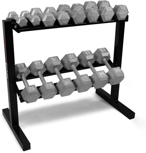 Miniatura 15 de WF Athletic Supply Juego de mancuernas de hierro fundido, juego de mancuernas hexagonales sólidas, color gris, entrenamiento de fuerza, pesas libres