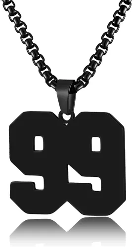 Miniatura 104 de Collar de Número Dorado para Hombre, Cadena de Acero Inoxidable con Colgante de Número para Atletas, Joyería Deportiva Personalizada para Niños