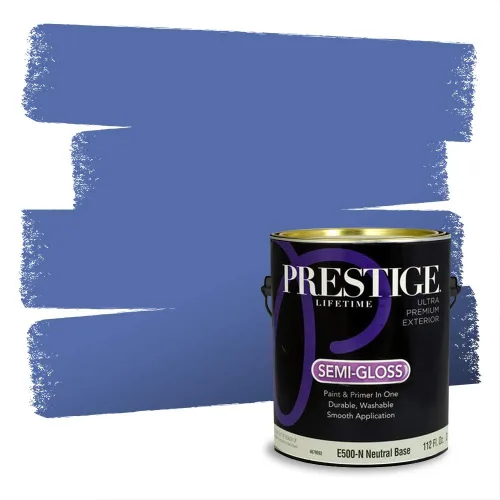 Miniatura 402 de Pintura Exterior + imprimación PRESTIGE, todo-en-uno, 1 galón, acabado mate, color comparable al Valspar* Royal Gray* VS151-Gris real