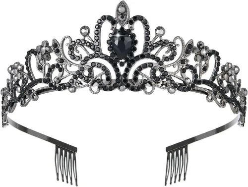 Miniatura 9 de Tiaras de cristal para mujer, fiesta de cumpleaños, princesa, boda, novias, corona, graduación, accesorios para el cabello, regalos con peines