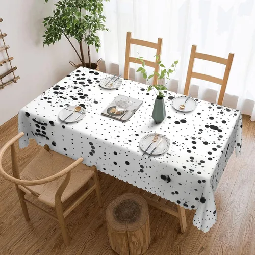 Miniatura 15 de Mantel rectangular de encaje de poliéster con diseño patriótico de camión del 4 de julio, 54 x 72 pulgadas, resistente a las arrugas, lavable