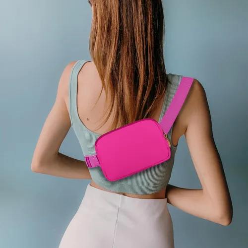 Miniatura 86 de Riñonera cruzada para mujeres y hombres, bolsa para cinturón para senderismo con correa ajustable, riñonera para correr, entrenamiento, deportes
