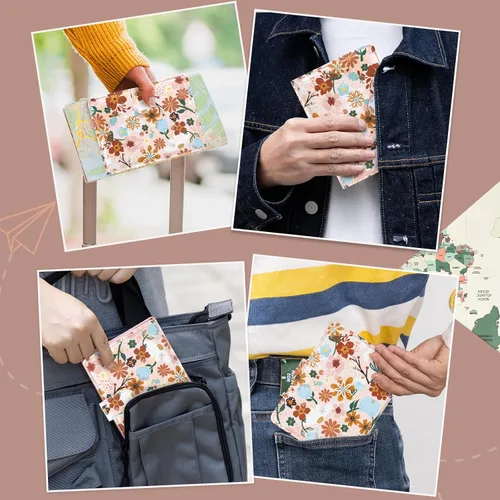 Miniatura 6 de CoBak Soporte para pasaporte - Guarda pasaportes, tarjetas de crédito, tarjetas de identificación, múltiples bolsillos para almacenamiento.