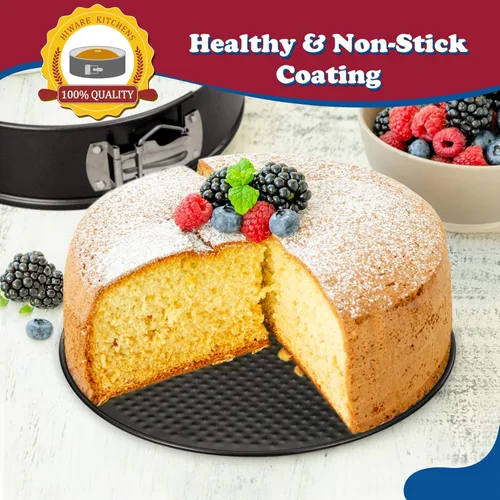 Miniatura 4 de HIWARE Molde para Cheesecake Antiadherente de 9 Pulgadas Molde Desmontable con Fondo Extraíble/A Prueba de Fugas - Negro