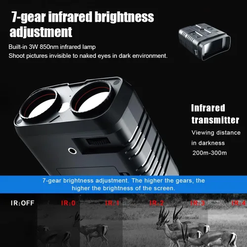 Miniatura 2 de Gafas de visión nocturna: prismáticos de visión nocturna de 1080P para adultos, zoom digital 5X y prismáticos de pantalla HD de 3 pulgadas que