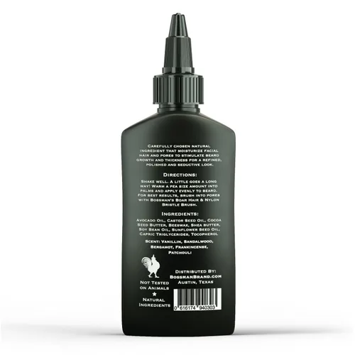 Miniatura 9 de Bossman Aceite de gelatina para barba para hombres (4 onzas, aroma mágico): suaviza, hidrata y acondiciona con ingredientes naturales