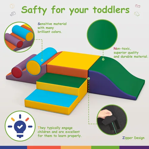 Miniatura 5 de Betterhood Bloques de escalada - Juego de actividad de espuma suave para niños - Equipo de gimnasia de sofá suave para niños pequeños para gatear