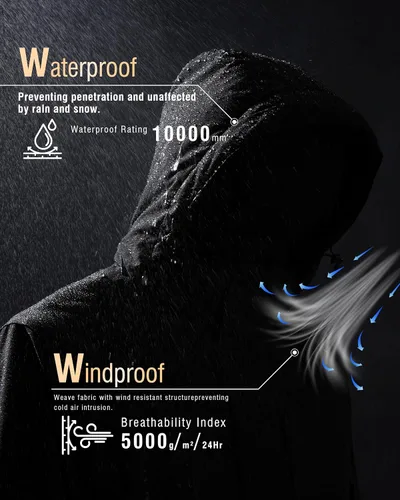 Miniatura 4 de Chaquetas de invierno para hombre, esquí, nieve, impermeable, forro polar, resistente al viento, 6 bolsillos