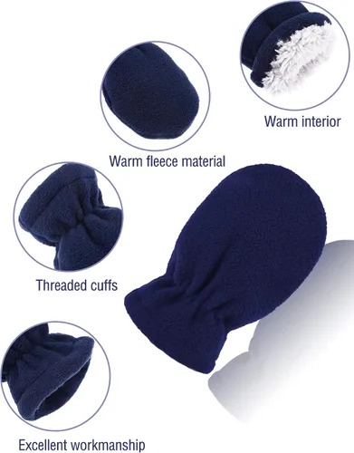 Miniatura 20 de SATINIOR 3 pares de guantes de invierno para bebés y niños pequeños, guantes cálidos de forro polar para bebé niño y niña
