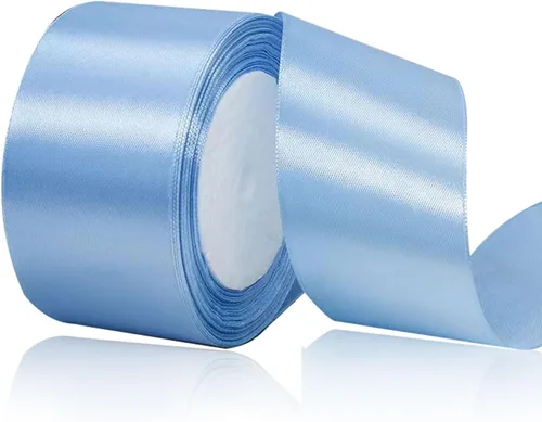 Miniatura 63 de Cinta de satén azul claro de 1-1/2 pulgadas x 25 yardas, cinta de tela de color sólido para envolver regalos, hacer lazos para el cabello, ramos