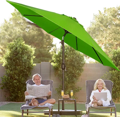 Miniatura 7 de Blissun - Sombrilla de aluminio para patio al aire libre de 9 pies, sombrilla de mesa para exteriores, sombrilla de jardín, sombrilla de mercado