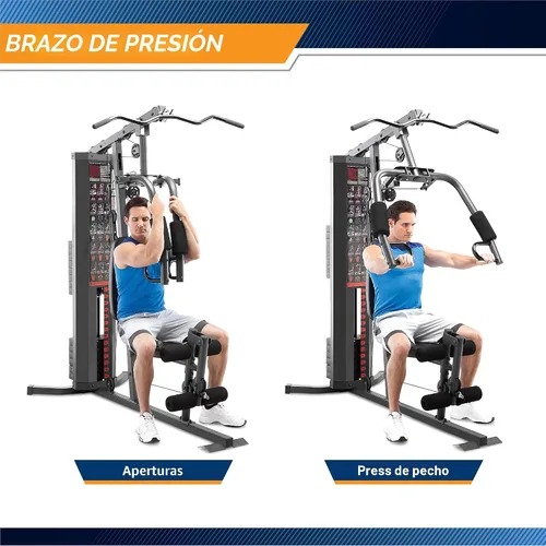 Miniatura 4 de Marcy MWM-990 - Estación de gimnasio en casa multifuncional de 150 libras para entrenamiento de cuerpo completo Negro