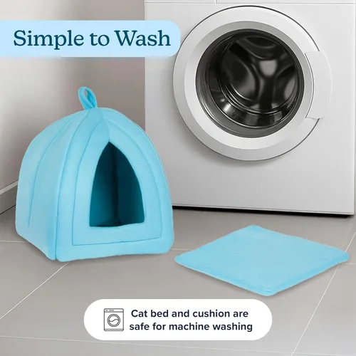 Miniatura 5 de Cama para gatos de tienda de campaña / iglú PAW, azul, Azul