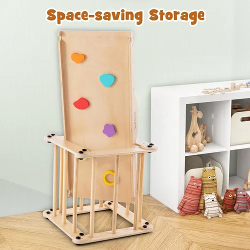 Miniatura 9 de INFANS Juguetes de Escalada 7 en 1 para Niños Pequeños, Set de Escalador de Cubo Montessori de Madera Mejorado con Rampa Reversible, Tobogán