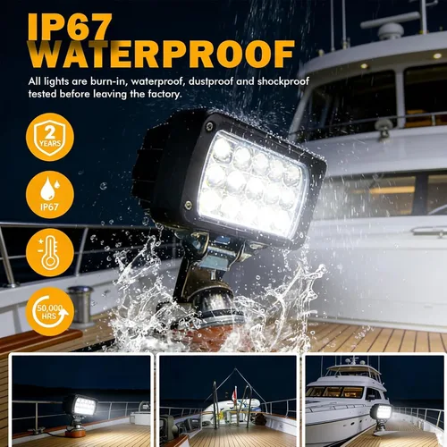 Miniatura 4 de Paquete de 2 luces LED de trabajo de servicio pesado de alta potencia de 6.3 pulgadas, 45W, 5500LM, 12V/24V, faro antiniebla más brillante, barra