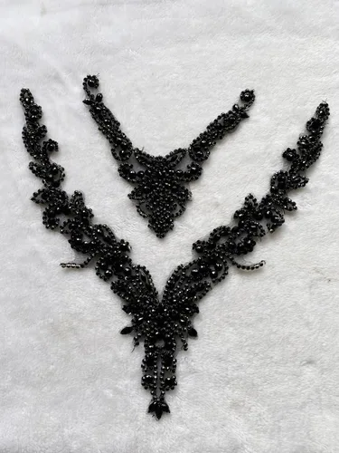 Miniatura 4 de Accesorios de apliques de encaje de diamantes de imitación hechos a mano puros cuentas de costura a mano piedras parches para vestido de novia