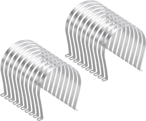 Miniatura 30 de HARFINGTON 10 abrazaderas de conducto de 5/16 pulgadas y 0.315 in, abrazadera de tubo M8 U, correa de tubo rígida de acero inoxidable, soporte