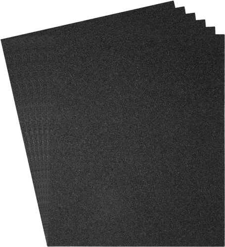 Rebower Hojas de espuma EVA con purpurina, [para proyectos de artes y manualidades] – 11 x 8 pulgadas, 0.079 in de grosor/negro/6 piezas