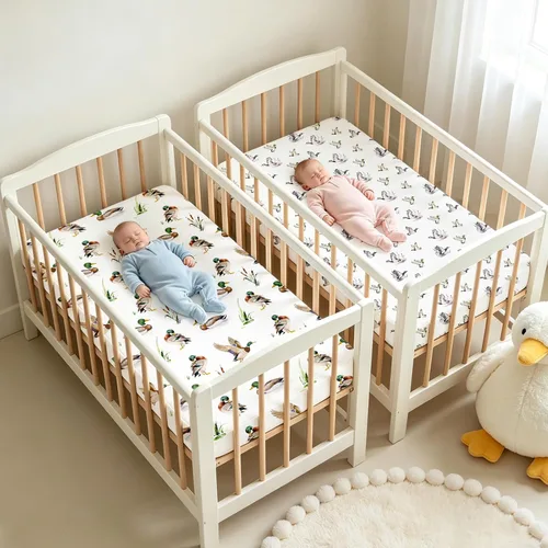 Miniatura 7 de Baby Crib Sheets for Boys 2 Pack, Toddler Bed Sheets Neutral, Extra Breathable, Soft, Stretchy Microfiber, 28"x 52" Fitted Sheet for Standard Crib &