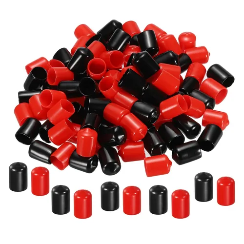 Miniatura 36 de MECCANIXITY 50 unids tapas de goma Surtido de 0.079 in PVC vinilo tornillo rosca protector para tornillo tornillo negro rojo