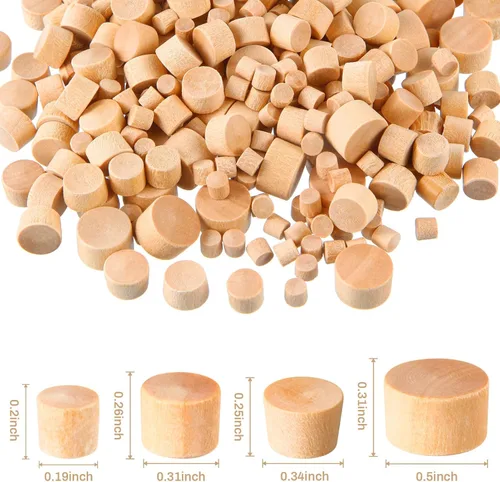 Miniatura 4 de 200 tapas de madera de tamaño mixto – 3/16", "5/16", "3/8", "1/2