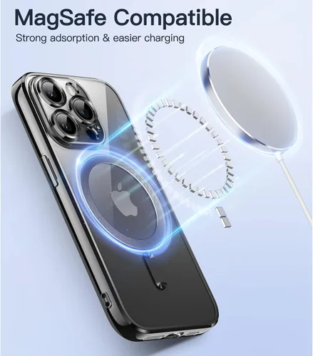 Miniatura 5 de JETech Funda transparente suave para iPhone 14 Pro de 6.1 pulgadas, protección completa para lente de cámara, compatible con carga inalámbrica Negro