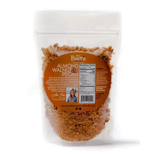 Miniatura 3 de Mrs. Barr's Natural Foods Granola Almendra, nuez y nuez Avena orgánica certificada sin gluten Textura suave Lote pequeño Calidad gourmet