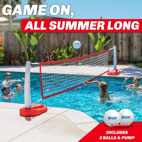 Miniatura 6 de Red de voleibol para piscina GoSports Splash Net PRO - Rojo, blanco o azul - Incluye 2 balones de voleibol de agua y bomba
