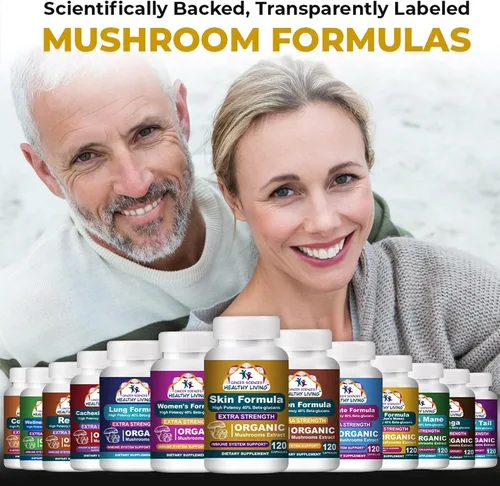 Miniatura 8 de Cancer Sciences Suplemento de bienestar de la piel, suplemento de hongos con extracto orgánico certificado por USDA, extra fuerte 1,500 mg