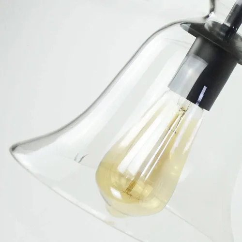 Miniatura 5 de Aplique industrial de pared de metal negro con pantalla de vidrio transparente Edison Vintage E26 E27 Base de iluminación para la sala de estar