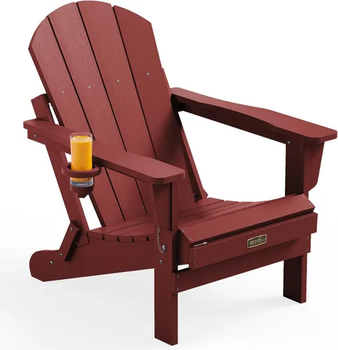 Miniatura 43 de SERWALL - Silla plegable Adirondack para patio, jardín, exterior, resistente a la intemperie, sillas para hoguera, color naranja