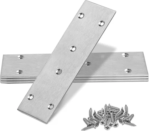 Miniatura 35 de Soporte plano de 1.575 x 0.630 x 0.079 in, soporte recto de acero inoxidable, soporte recto de metal, soporte recto negro, placa de unión
