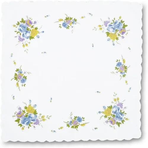 Miniatura 4 de GB - Pañuelos 100 algodón para mujer surtidos con borde ondulado y estampado floral 12 piezas