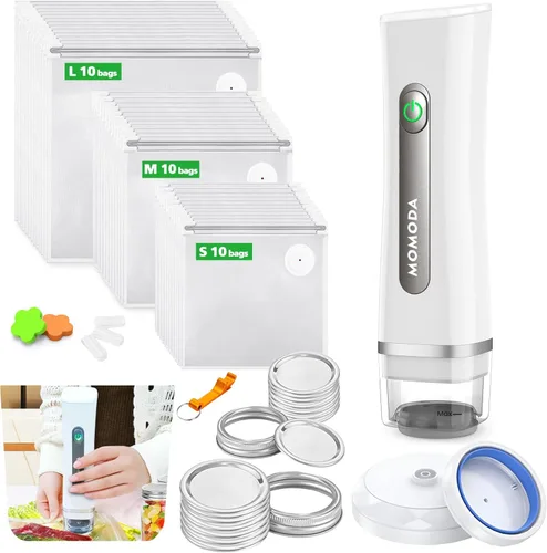 MOMODA Sous Vide - Juego de 30 bolsas de cocina, bolsas reutilizables sin BPA con válvula de aire para cocinas Joule y Anova, bolsas de