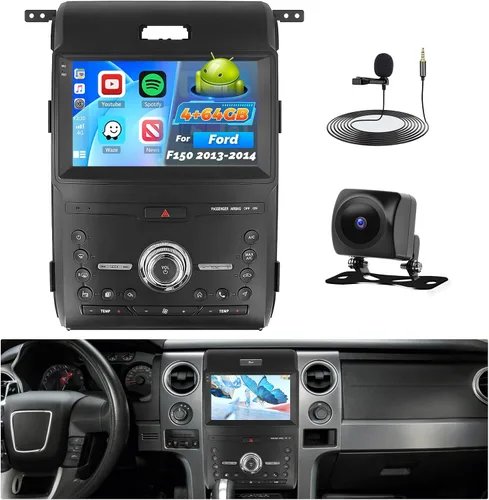 Miniatura 9 de 2+64G Android 15 Radio de coche para Ford F150 2013 2014 Carplay inalámbrico Android Auto, 9 pulgadas IPS pantalla táctil estéreo del coche