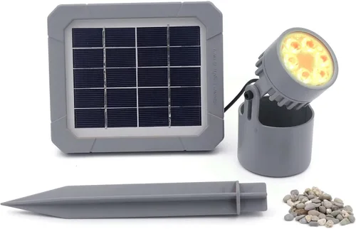 Luces solares para estanque, Colamarine KOI - Luces de fuente de piscina IP68, impermeable, blanco cálido, sumergible, anfibio, 6 LED, lámpara de