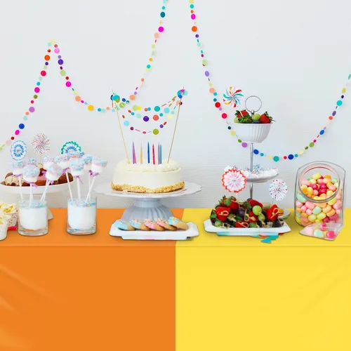 Miniatura 5 de 24 manteles de plástico desechables de 54 x 72 pulgadas de colores surtidos, mantel rectangular arcoíris desechable colorido para fiesta, boda