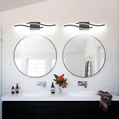 Miniatura 7 de PRESDE Lámpara LED de Tocador de Baño de 24", Moderna Luminaria de Barra de Pared Negra Sobre Espejo Regulable 3CCT