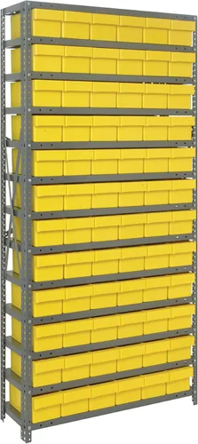 Miniatura 519 de Quantum QSBU-245BK Heavy Duty Shelving Unit with (7) Shelves and (24) QUS245 Black Bins for Garage Warehouse Storage Distribution 400 lb Load