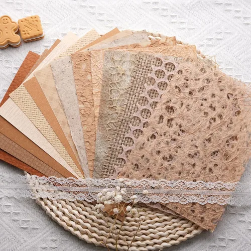 Miniatura 7 de 15 piezas hechas a mano para álbumes de recortes, papel texturizado para manualidades, hojas A5, mezcla especial para álbumes de recortes, diario