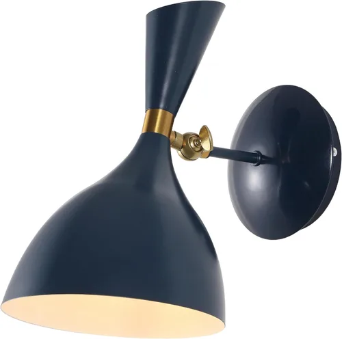 Miniatura 8 de JONATHAN Y Aplique de pared LED moderno de 10 pulgadas, blanco/latón dorado, lámpara de hierro retro para dormitorio, baño, pasillo, accesorio