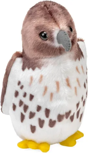 Wild Republic Audubon Birds - Peluche de halcón de cola roja con auténtico sonido de pájaro, animal de peluche, juguetes de pájaros para niños y