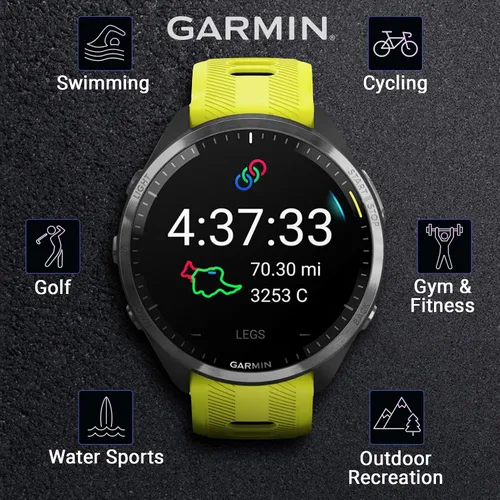 Miniatura 4 de Garmin Forerunner 965 Premium Reloj inteligente para correr y triatlón de 47 mm con pantalla táctil AMOLED, bisel de titanio DLC gris carbón