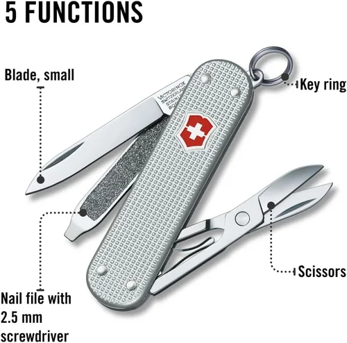 Miniatura 4 de Navaja suiza clásica, Victorinox, cuchillo de bolsillo Plateado