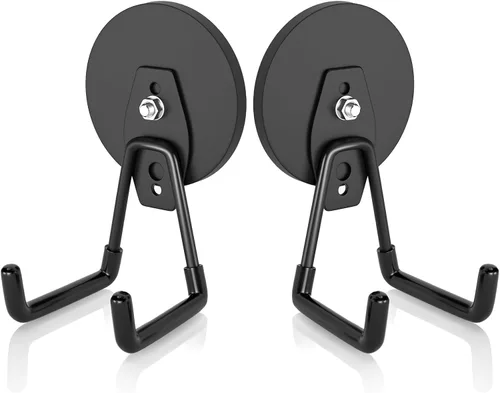 Miniatura 2 de ENUODA Paquete de 4 ganchos magnéticos grandes y fuertes para colgar herramientas de patio, manguera de extensión, herramientas eléctricas