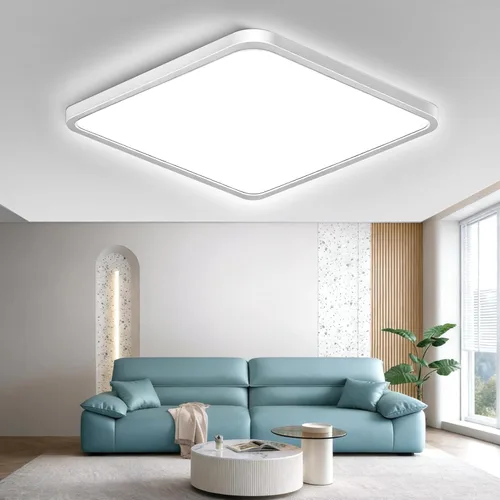 Miniatura 11 de Lámpara de techo LED de 12 pulgadas 24W cuadrada con montaje empotrado, lámpara de techo LED blanca de luz diurna de 5000K, luces de techo modernas